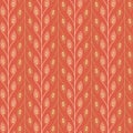 Seamless pattern, abstract branch with fantasy leaves on a red background